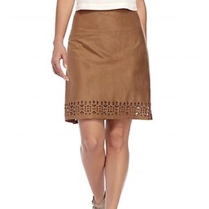 New Directions Petite Faux Suede Skirt